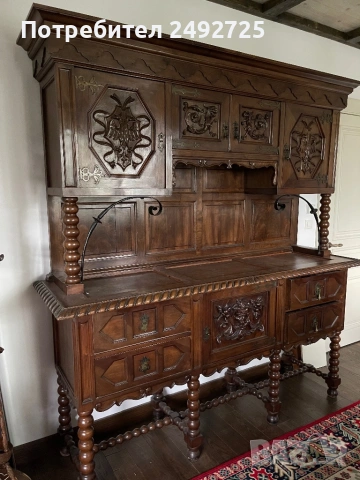 Маса трапезна масив орех и ковано желязо разтяга се , снимка 5 - Маси - 38336484