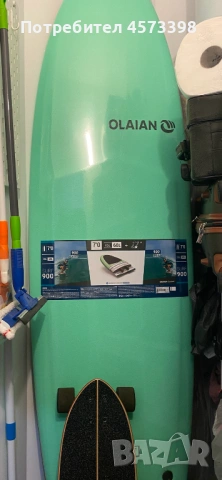 Дъска за сърф от пяна 900 7’, с 3 финки, снимка 5 - Водни спортове - 53759612