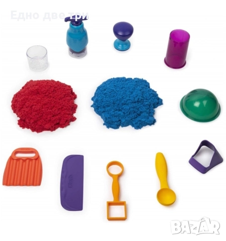 Комплект Kinetic Sand - Мега аксесоари + пакет пясък. Несъхнещ, снимка 9 - Образователни игри - 51537281