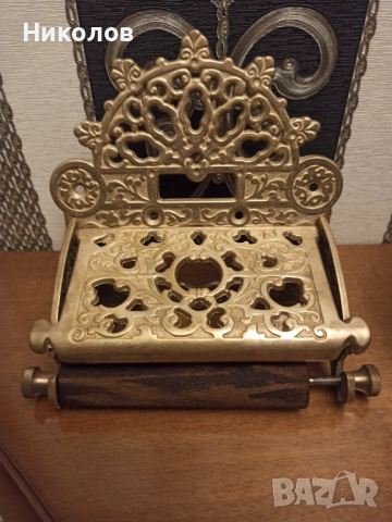 Месингов държач за тоал. хартия, снимка 5 - Антикварни и старинни предмети - 53213782