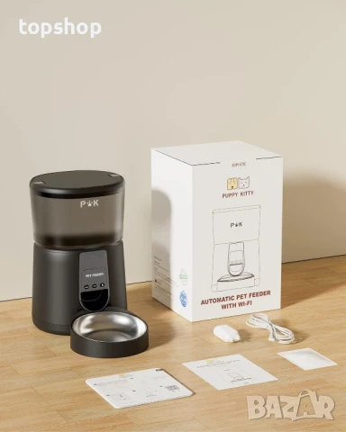 PUPPY KITTY Автоматична хранилка за котки с приложение, 2.4G WiFi 4L котешка и кучешка хранилка..., снимка 9 - За котки - 50693825