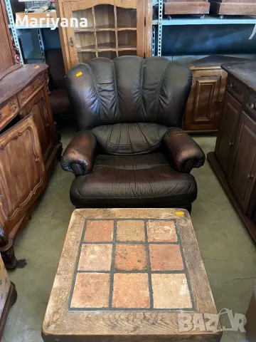Кожен фотьойл , снимка 3 - Дивани и мека мебел - 50067191
