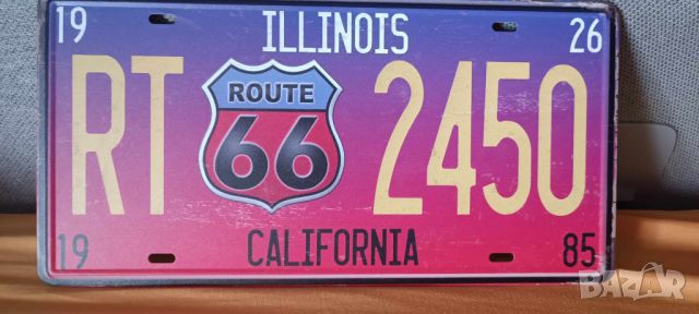 ROUTE 66-Ilinois 1926-California 1985-метална табела -тип регистрационен номер, снимка 2 - Аксесоари и консумативи - 45794276