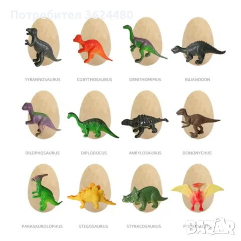 Комплект 12 Глинени Яйца а Откриване на 12 Динозавъра 4812, снимка 5 - Образователни игри - 53360030