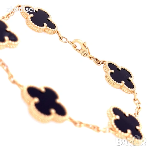 Златна дамска гривна Van Cleef 9,35гр. 17,0см. 14кр. проба:585 модел:37764-4, снимка 2 - Гривни - 53861895