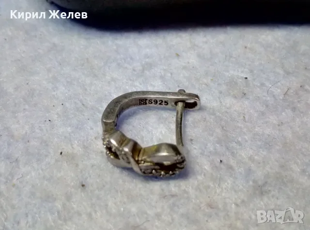 ВИНТИДЖ АРТ СРЕБЪРНА ОБЕЦА СИМВОЛ на БЕЗКРАЙНОСТ МАРКОВО СРЕБРО S 925 с ФАСЕТИРАИ ЦИРКОНИ 41507, снимка 4 - Обеци - 49605574