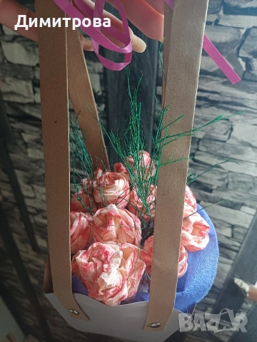 Ръчно изработени цветя , снимка 4 - Декорация за дома - 53499134