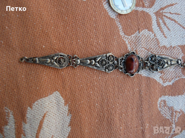 Стара сребърна гривна, снимка 4 - Антикварни и старинни предмети - 53132046