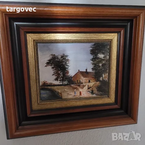 малка картина внос от западна Европа масивна дъбова рамка