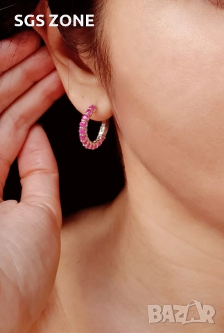 СРЕБЪРНИ ОБЕЦИ СЪС САПФИР, РУБИН ИЛИ ИЗУМРУД