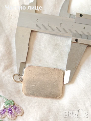 Старинен Сребърен Медальон Свети Христофор, снимка 3 - Антикварни и старинни предмети - 51235383