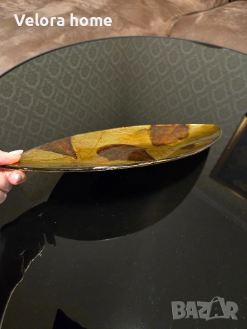 Чиния "листо" РЪЧНА ИЗРАБИТКА , снимка 3 - Чинии - 53103714