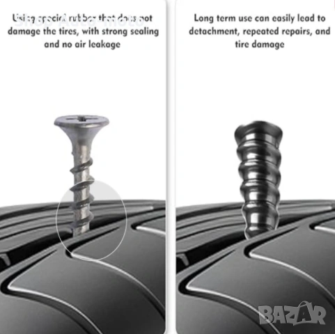 Комплект за ремонт на спукани гуми Automat-винтове за вулканизация, 31бр, снимка 5 - Аксесоари и консумативи - 53419278