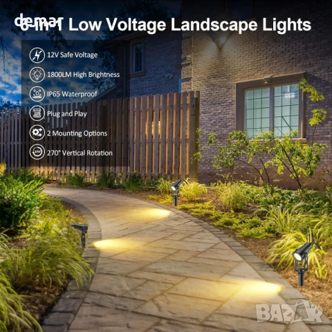 IRISECO 6 в 1 градински прожектори, алуминиеви нисковолтови LED, 21 метра, IP65, снимка 7 - Лед осветление - 51225284