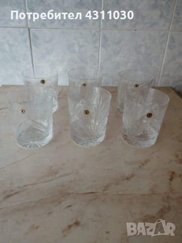 Нови български големи кристални чаши  6 броя, снимка 2 - Чаши - 54212628