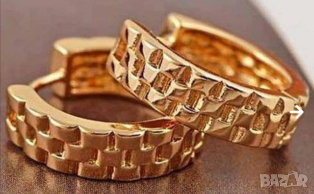 Плътни семпли обеци от 9к попълнено злато 15 лв., снимка 2 - Обеци - 51766417