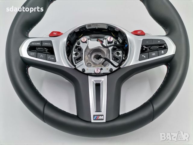 M Sport Черен Спортен Волан BMW X5M X6M M5 F90 M8 F91 F92 F93 F95 F96, снимка 5 - Части - 45925101