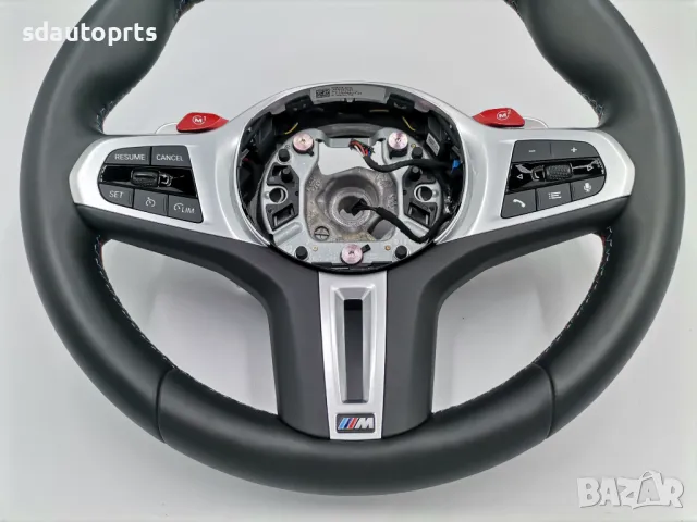 M Sport Черен Спортен Волан BMW X5M X6M M5 F90 M8 F91 F92 F93 F95 F96, снимка 5 - Части - 47052412