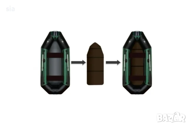 НАДУВАЕМА ЛОДКА AQUA-STAR С ТВЪРДО ДЪНО B 290 FFD, снимка 2 - Екипировка - 51026621