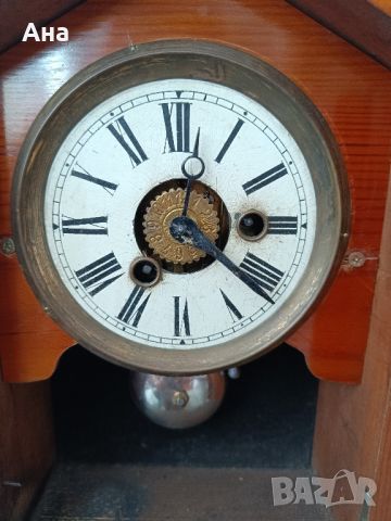 Стар американски механичен каминен часовник, снимка 5 - Антикварни и старинни предмети - 46371422