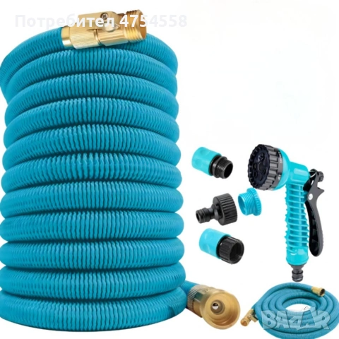 Гъвкав градински маркуч с медни накрайници - без заплитане и прегъване