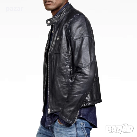 G-STAR Motac-O Biker Оригинално Кожено Мъжко Яке М, снимка 3 - Якета - 51945177