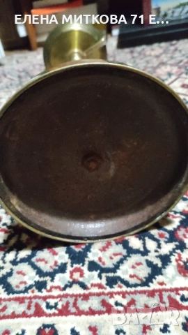 Старинна много масивна преносима месингова поставка за пепелник, снимка 10 - Антикварни и старинни предмети - 52190131