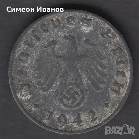 Германия 1 пфениг 1942 D #1890, снимка 4 - Нумизматика и бонистика - 48167243