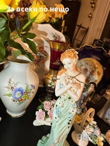 Coalport England  грациозна фигура от серията Spirits of Jewels - "Emerald" Код P2058, снимка 6 - Антикварни и старинни предмети - 53992652