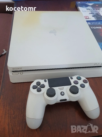 PS4 slim 500GB БЯЛ, снимка 2 - PlayStation конзоли - 54189552