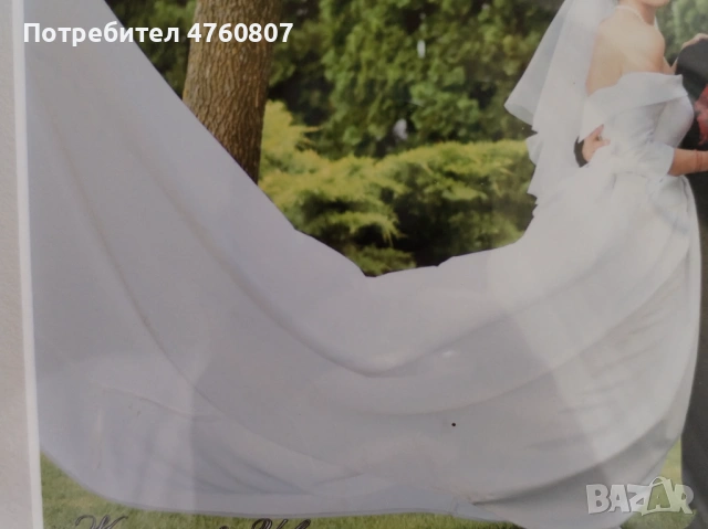 2 визии в 1 булчинска рокля: миди + 3м шлейф с огромна панделка + воал