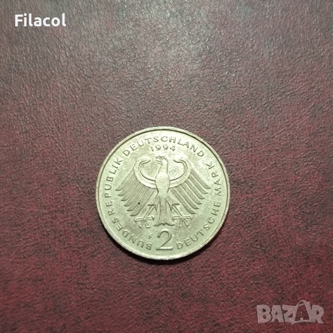 Германия 2 марки 1994 г. МД 'F' - Щутгарт Л. Ерхард