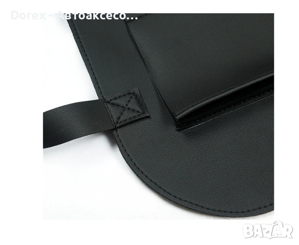 Мултифункционален органайзер за автомобилна седалка със сгъваема табла – черна еко кожа, снимка 5 - Аксесоари и консумативи - 53797949