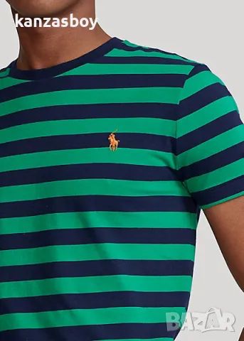 polo ralph lauren custom slim fit striped jersey t-shirt - страхотна мъжка тениска КАТО НОВА М, снимка 2 - Тениски - 48501605