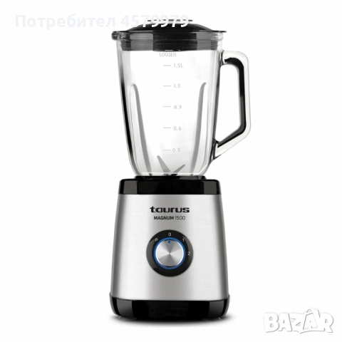 Блендер Taurus Magnum 1500 – 1500W мощност, 1,5L стъклена кана и ледосекач, снимка 2 - Блендери - 51636464