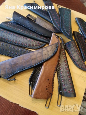 Кания от естествена кожа , снимка 6 - Ножове - 51564409