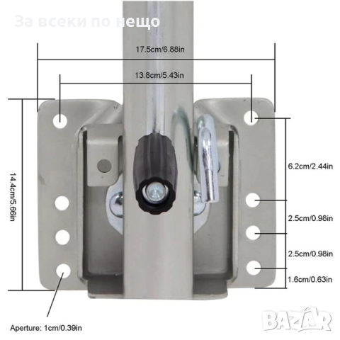 Опорно колело за ремарке PA755 – 450 кг, регулируемо, с монтажна планка, снимка 4 - Други инструменти - 52335881