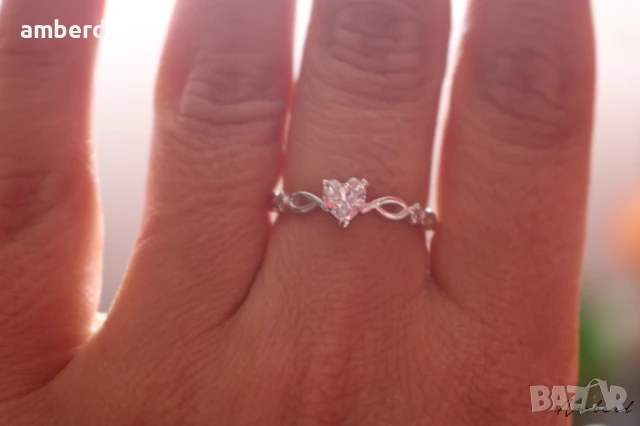 Нежен и елегантен сребърен пръстен - модел R093, снимка 6 - Пръстени - 51354027