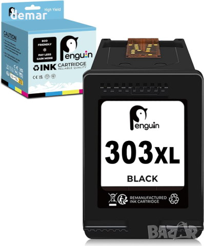 Penguin 303XL Черна или цветна касета с мастило съвместим с HP ENVY Photo 6234 6220 7134 TANGO X/100