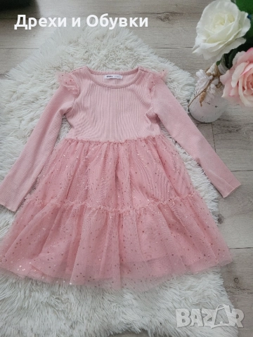Детски официални рокли в розово и синьо с тюл и пайети. , снимка 6 - Детски рокли и поли - 52468155