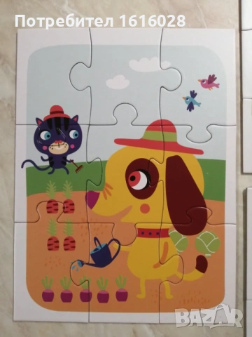 Детски пъзели с три картинки на животни 3 в 1., снимка 15 - Игри и пъзели - 42995566