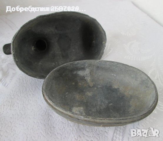 Стъклено преспапие масивна птица патка гъска фигура статуетка и  кутия антика метална, снимка 15 - Статуетки - 29124971