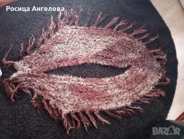 Винтидж ръчно плетиво дамски шал наметало , снимка 3 - Шалове - 51744447