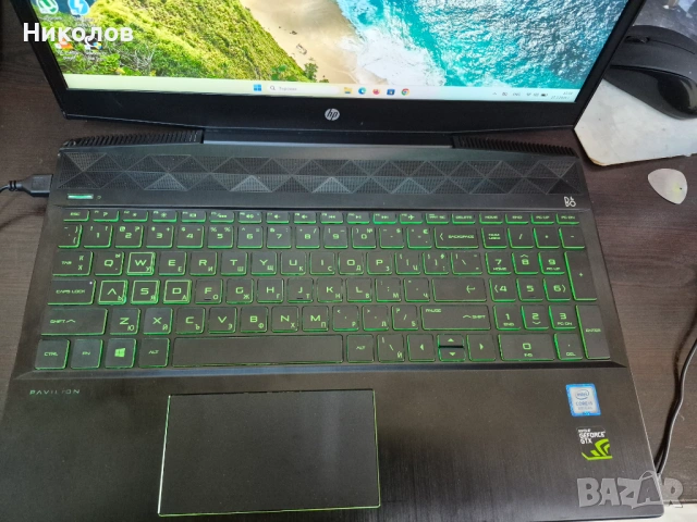 Лаптоп HP Pavilion Gaming,i5 i5-8300H RAM 16GB DDR4 128 SSD 1ТБ HDD NVIDIA GTX 1050 4GB GDDR5, снимка 2 - Лаптопи за игри - 53888078