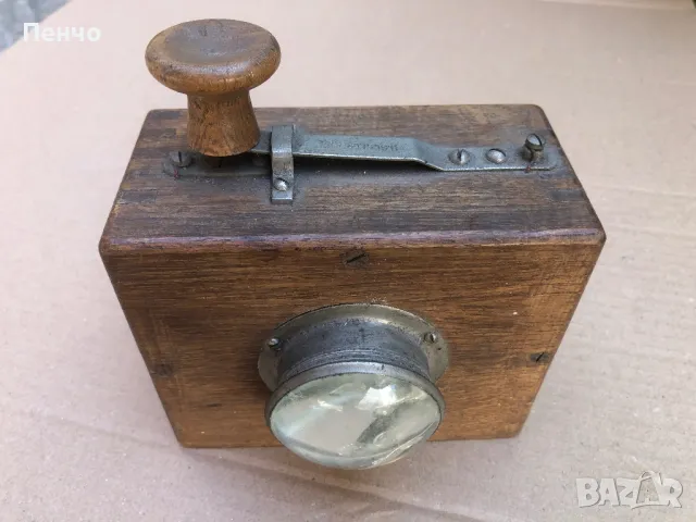 стара военна, морзова лампа /морзов манипулатор/ "G. SCHEER, KIEL" - WWI-WWII - GERMANY, снимка 2 - Антикварни и старинни предмети - 50105519