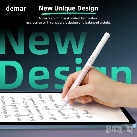 Metapen Pencil D1 за Apple iPad 2018-2024 (Бърз бутон и ергономичен дизайн), бял, снимка 6 - Друга електроника - 45558363