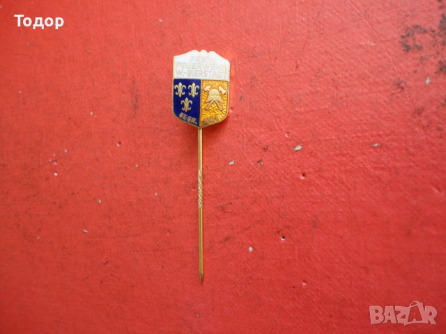 Страхотна пожарникарска значка знак бронз емайл 2, снимка 2 - Колекции - 52670721