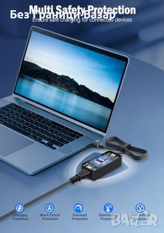 Ново бързо Универсално 65W USB-C зарядно за лаптоп Lenovo HP Dell ASUS, снимка 4 - Друга електроника - 54069536