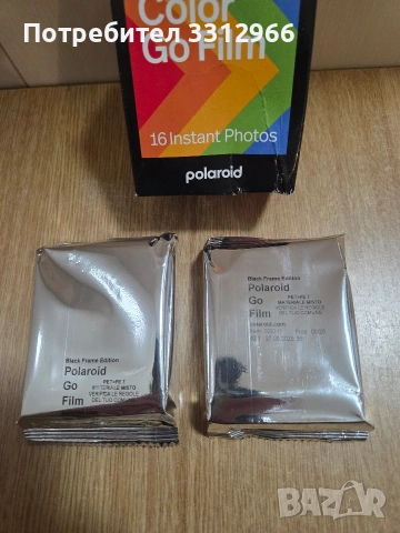 Двойна опаковка цветен филм Polaroid Go (Black Frame Edition) за моментални снимки , снимка 2 - Друга електроника - 53933397