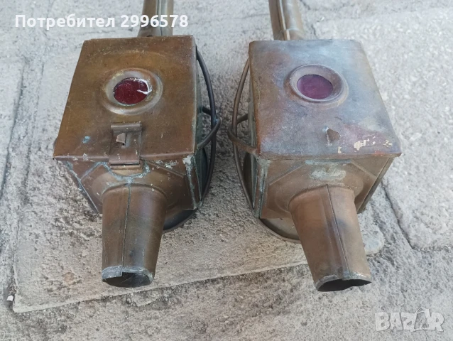 Чифт фенери за файтон фенер лампа фар каляска карета, снимка 4 - Антикварни и старинни предмети - 50841105